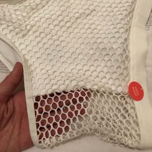 White high waisted mesh swim suit bottoms!